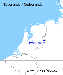 Karte mit Lage Flugplatz Twenthe, Niederlande