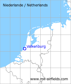 Map with location of Valkenburg Air Base, Netherlands