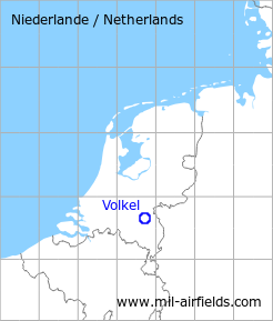 Map with location of Volkel Air Base, Netherlands