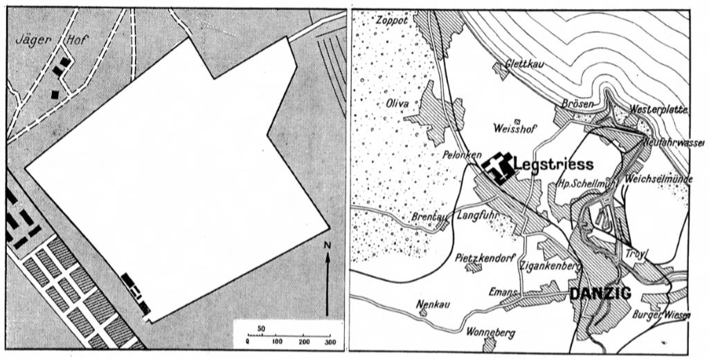Flughafen Danzig auf einer Karte 1931