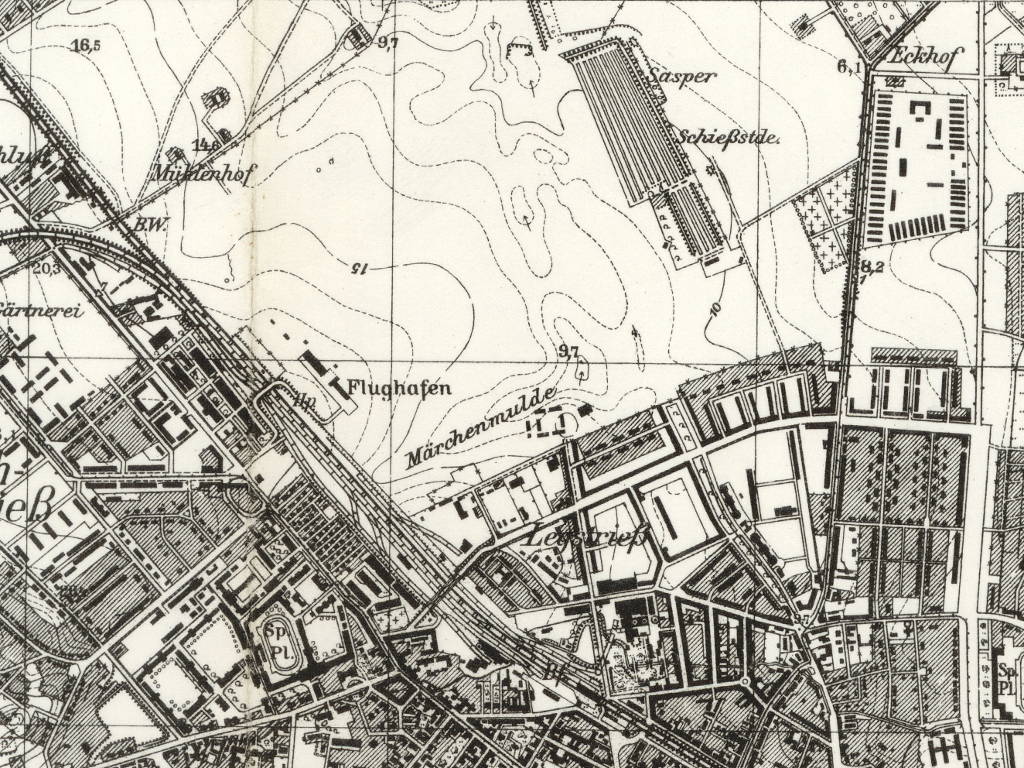 Der Flughafen auf einem Messtischblatt 1942