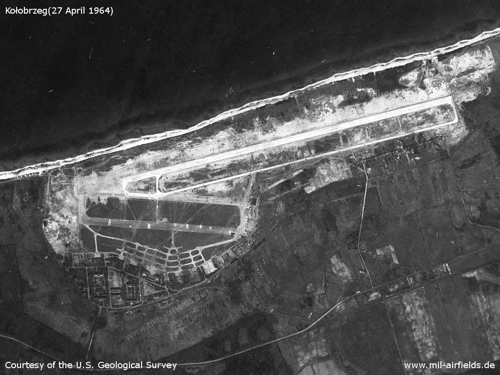 Kołobrzeg Air Base on a satellite image 1964