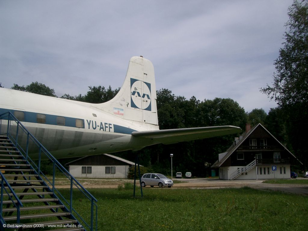 Tail DC-6 YU-AFF of Adria Airways