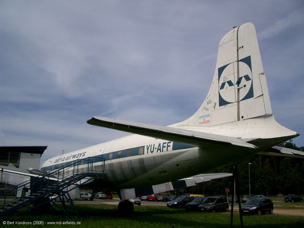 DC-6 airplane at Ljubljana Airport, Slovenia