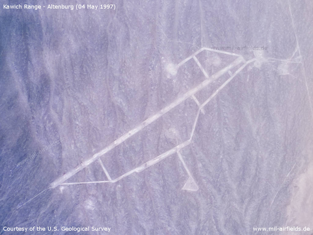 Flugplatz-Immitation in Nevada auf einem Luftbild 1997