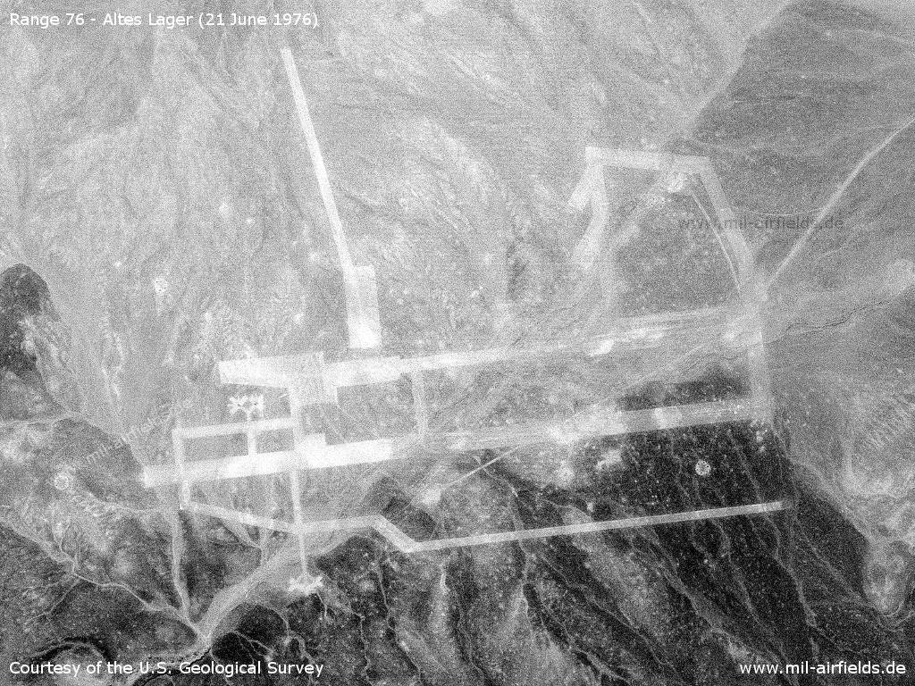 Aerial image of the Altes Lager target airfield near Tolicha Peak, Nevada 1976