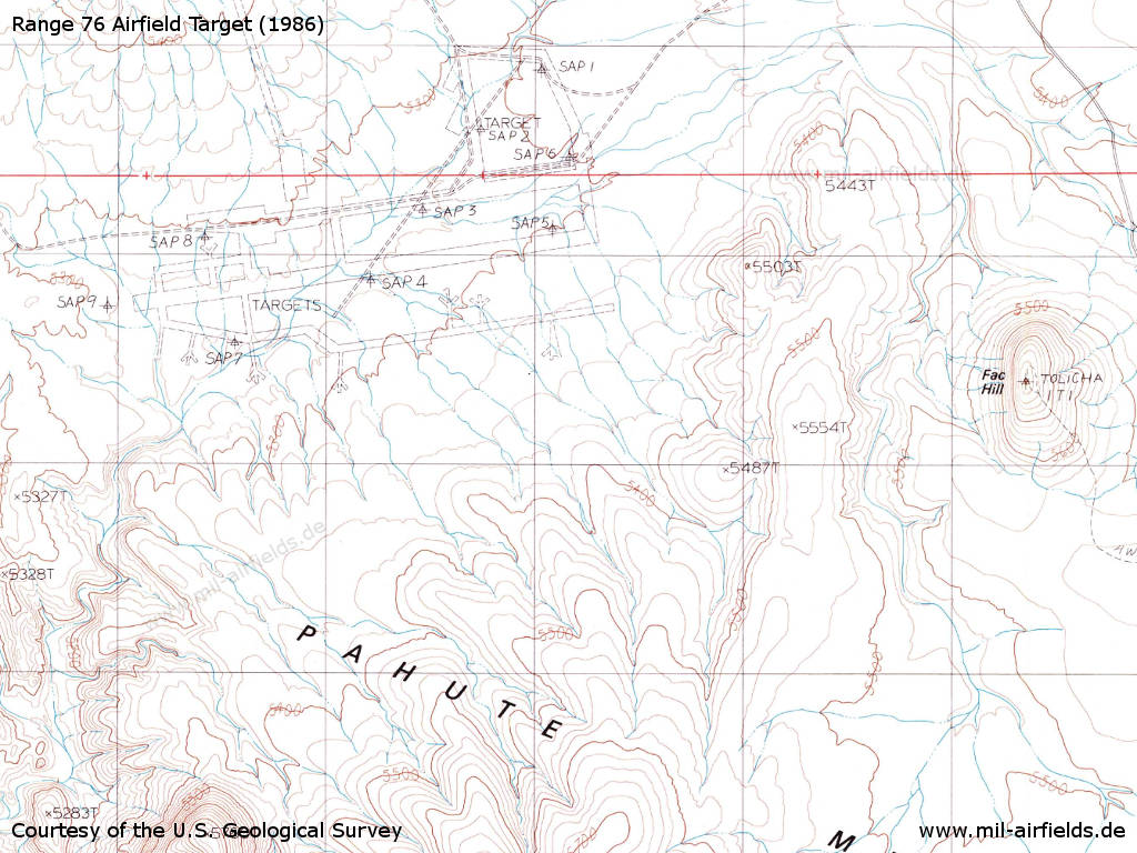 Map of Range 76 Airfield Target, 1986